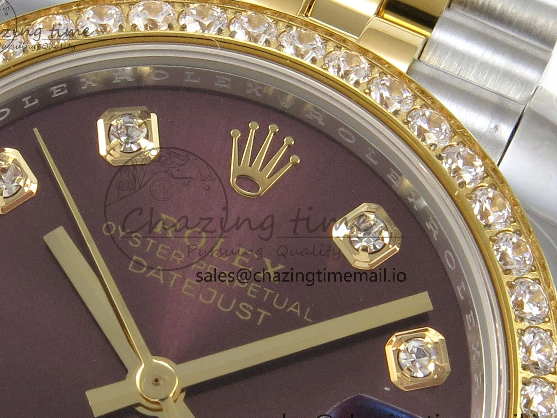 MiroTime 0207 Effortless DateJust 31 278383RBR THBF 1:1 Best Edition 904L Steel Brown Diamonds Dial Diamonds Bezel on SS YG Jubilee Bracelet HZ Cal. 10